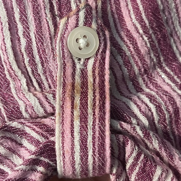 Catherine's Boho Embroidered Cotton Metallic Striped 3/4 Sleeve Sz 3X Blouse - Picture 12 of 12